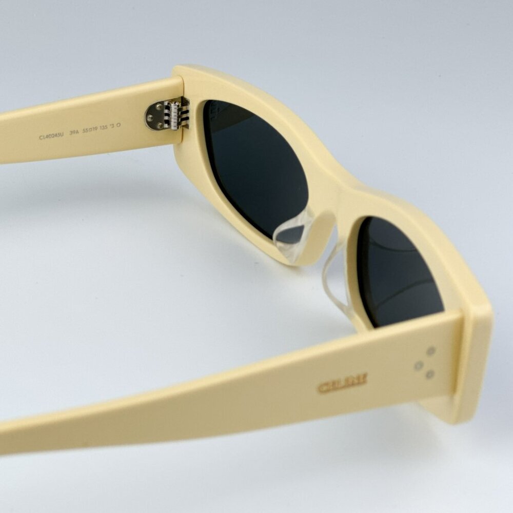 Celine CL40245U 39A BRAND NEW Sunglasses Butter Beige Smoke Geometric Unisex - Picture 9 of 10